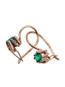 Earrings Vintage craft Emerald Original Vintage 14K Rose Gold vec053r